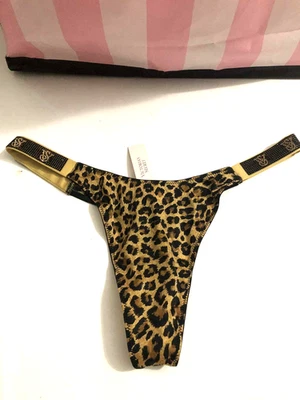 Victoria's Secret Very Sexy Shine Strap Logo Thong Panty Leopard NWT - Image 1 of 4