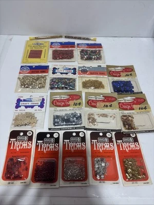 Vintage Walbead / Craft House / Walco Holiday Sequins &  Beads Lot Of 18 - Image 1 of 4