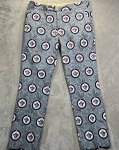 Loudmouth Pants Mens 36x32 Winnipeg Jets NHL Polyester Golf Trousers - Picture 1 of 7