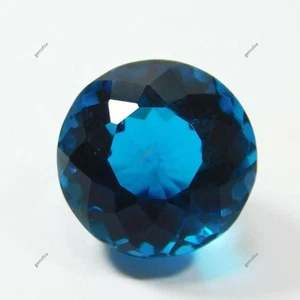 ZERTIFIZIERTER türkisfarbener Saphir 40,20 kt Rundschliff Laborgefertigt blaue Farbe riesiger Edelstein - Bild 1 von 7
