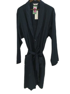 MARKS & SPENCER Men's XL Cotton Navy Lightweight Dressing Gown BNWT Polka Dot - Picture 1 of 10