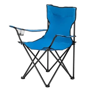 Silla de Camping Portátil Plegable Exterior Tela Oxford Azul - Imagen 1 de 12
