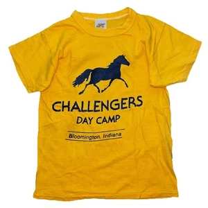 Vtg 70s Youth Russell Athletic Bloomington Challengers Day Camp T Shirt Medium - Picture 1 of 3
