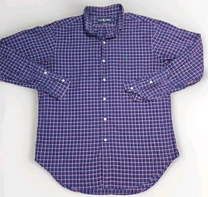 Polo Ralph Lauren Calce Clásico Para Hombre Grande Camisa Abotonada Azul Cuadros Poni - Imagen 1 de 4