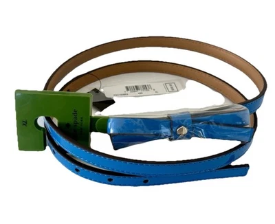 Cinto de couro genuíno Kate Spade novo com etiquetas azul tamanho XL - Imagem 1 de 4
