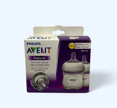 Avent 2 件装天然瓶经典 4 盎司 125 毫升不含双酚 A — 第 1/2 张图片