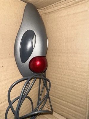 Logitech T-BC21 PN 804377-0000 Red Marble Wired USB Trackball Mouse - Image 1 of 4