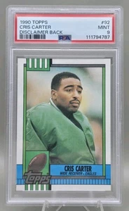 1990 Topps #92 Cris Carter “Disclaimer Back” – PSA 9 MINT – Eagles WR - Picture 1 of 2