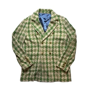 Gucci Green And Ivory Tweed Blazer Jacket Size 38 - Picture 1 of 13