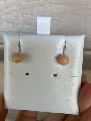 Pendientes Coral Tornillo Trasero Plata de Ley 8mm Foto 1 de 4