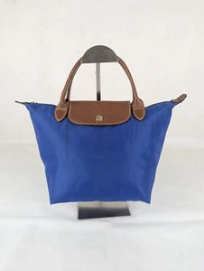 Longchamp Le Pliage Tote Bag Navy/Blue Nylon Leather Medium Bag Made in China - Picture 1 of 15
