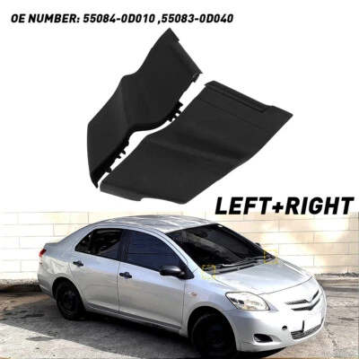 For 2006-2010 Toyota Yaris 4-Door 2X Windshield Wiper Side Cowl Cover Trim Black - Imagem 1 de 4