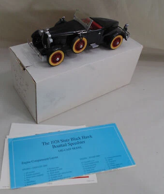 Franklin Danbury Mint 1927 Stutz Black Hawk Car Black Convertible 1/24 Diecast  - Image 1 of 4