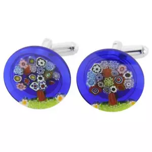 GlassOfVenice Murano Glas Millefiori Manschettenknöpfe - Baum des Lebens - Bild 1 von 3