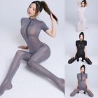 High Quality Rompers Women's Clothing Ladies Nylon Open Crotch Sexy Silky