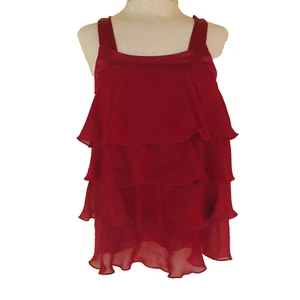 Limited Too Girls Sz M 12 Tiered Dress Ruffle Top Tunic Shell Shirt Pullover Red - Picture 1 of 6