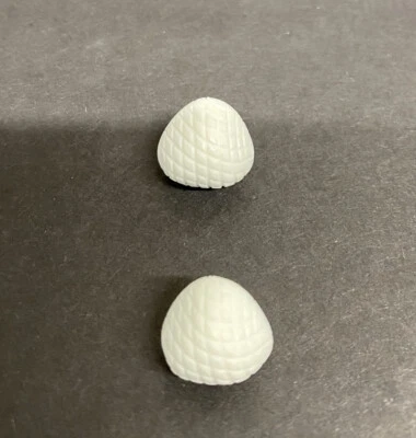 vintage white puffed triangular buttons Set Of 2 - Image 1 of 4