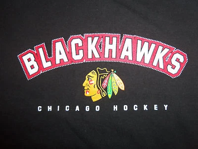 NHL Chicago Blackhawks Hockey Black Graphic Print T Shirt - Boy's 12-14 - Image 1 of 2