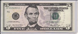 2006 $5.00 FEDERAL RESERVE NOTE (F*) ATLANTA STAR NOTE IF01569011* - Picture 1 of 1