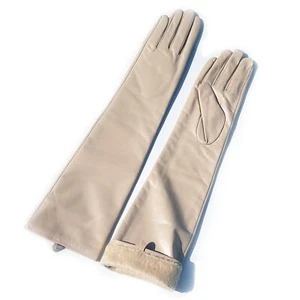 Women Winter New Real Sheep Leather Plain Style Elbow Long Gloves Multi Colors - Picture 1 of 33