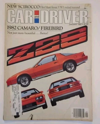 Car and Driver Magazine January 1982 Camaro and Firebird Z28, New Scirocco  - Image 1 of 2