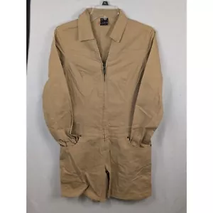 Y2K FUBU Kragen Langarm Shorts Strampler/Overall khaki Damengröße 9/10 - Bild 1 von 14