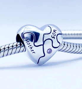 💖 Mutter & Sohn Charm Liebe Herz Mama Familie Echt 925 Sterling Silber 💖 - Bild 1 von 10