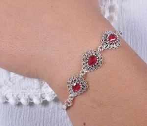 Handmade Filigree Bracelet Jewelry Made of 925 Sterling Silver, Telkari Bracelet - Picture 1 of 3