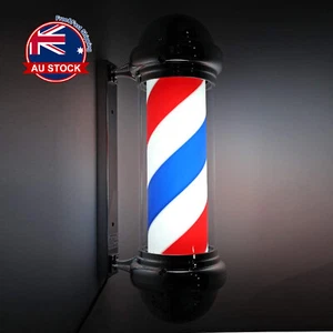 70 cm Barber Pole Light Red White Blue Stripes Rotating Metal Hair Salon Sign M - Picture 1 of 11