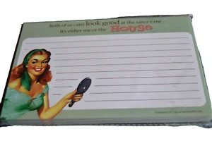 Biglietti Ricetta FUNNY Redhead Girl "IT'S O ME OR THE HOUSE" Retrò Nuovi con scatola - Foto 1 di 2