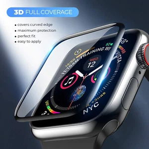 PELLICOLA VETRO TEMPERATO CURVO APPLE WATCH SERIE 8/7/6/5/4/3/2/1/SE 44/42/40/38 - Photo 1/12