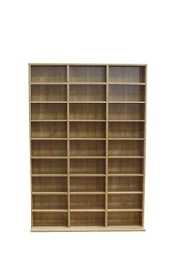 Oak Bookcase Storage Cabinet Rack Unit Tower Organizer Adjustable Wooden 837 CD - Picture 1 of 4