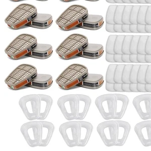 Multi-Layered Activated Carbon Respirator Filters - 96 Piece Replacement Pack - Picture 1 of 9