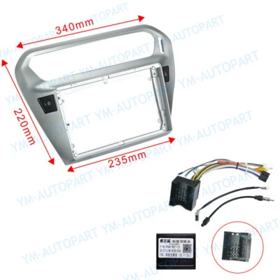 Cuadro estéreo de radio de coche de 9 pulgadas panel de fascia con arnés para PEUGEOT 301 2014~18 Foto 1 de 4