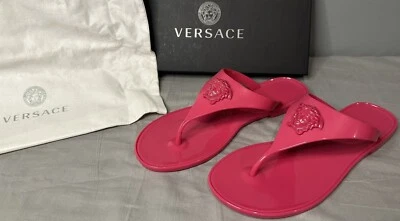 Versace Sandalias Gomma Toboganes Piscina Chanclas Goma Mujer Talla 40 (US 10) Auténticas Foto 1 de 4