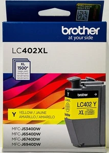 New Genuine Brother LC402XL Yellow Ink Cartridges Box MFC-J5340DW - Picture 1 of 1
