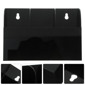 Acrylic Desktop Organizer Wall Mount Storage Box 3 Compartments Black