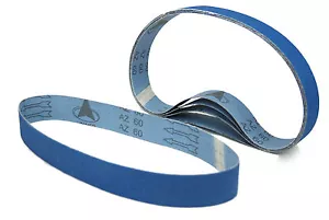 #60 Grit 1-1/2" x 30" Zirconia Alumina Sanding Belt 40A BLUEROCK & Metabo Pipe - Picture 1 of 2