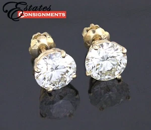 Paar Ohrstecker Diamant, 14 Karat Gelbgold - Bild 1 von 15