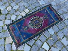 Turkish rug, Vintage small rug, Handmade wool rug, Entryway rug 1,5 x 3,2 ft