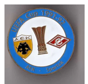 football soccer pin badge Spartak Moscow USSR - AEK Greece 1991-1992 #11 - Picture 1 of 1
