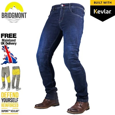 BRIDGMONT Motorcycle Jeans Motorbike Pant Denim Trousers Biker Made with Kevlar CE Armour