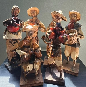 Set Of 6 Mexican Folk Art Paper Mache Sculptures - Picture 1 of 23