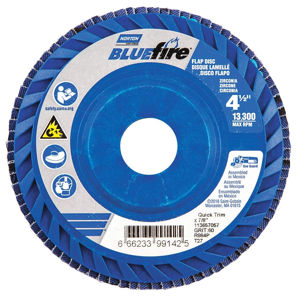 NORTON 66623399142 Fiber Disc,4 1/2 in Dia,7/8in Arbor 23Z471 - Image 1 of 1