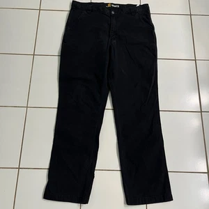 Carhartt Men’s Relaxed Fit Black Pants 38x34 Cotton Blend Workwear Durable - Picture 1 of 5