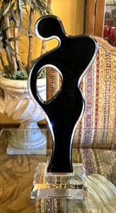 Vintage Shlomi Haziza Signed Lucite Rare Black & Clear "Ruth" Modern Sculpture! - Picture 1 of 15