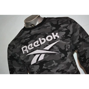 32982 Reebok Sweatshirt Pullover Gray Camouflage Polyester Size Large Mens - Picture 1 of 6