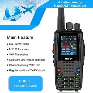 QYT KT A16 Air Band Handheld Interphone AM 118-136MHz 6W Handheld Two Way Radio - Picture 1 of 21