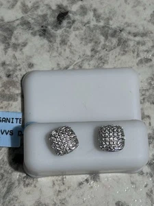 Genuine Moissanite Sterling Silver Earrings 0.36 Carat - Picture 1 of 2