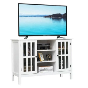 Wood TV Stand Entertainment Media Center Console for TV up to 50" White - Picture 1 of 10